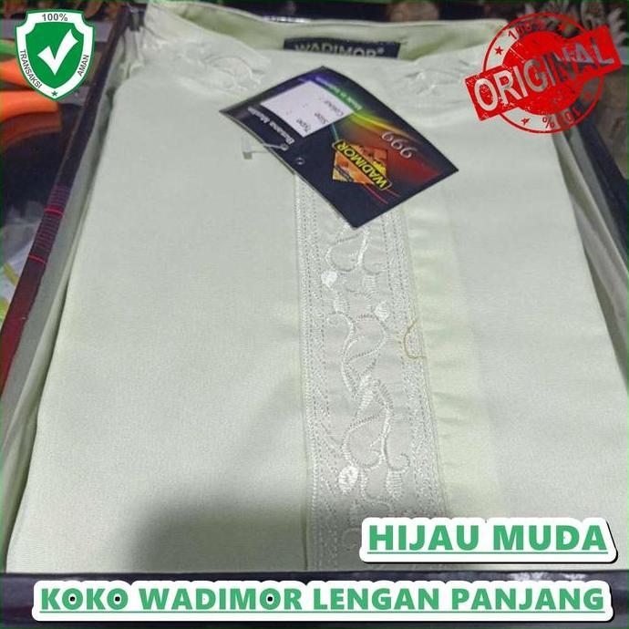Baju Koko wadimor 999 warna Hijau Muda Lengan Panjang Orinal Free BO