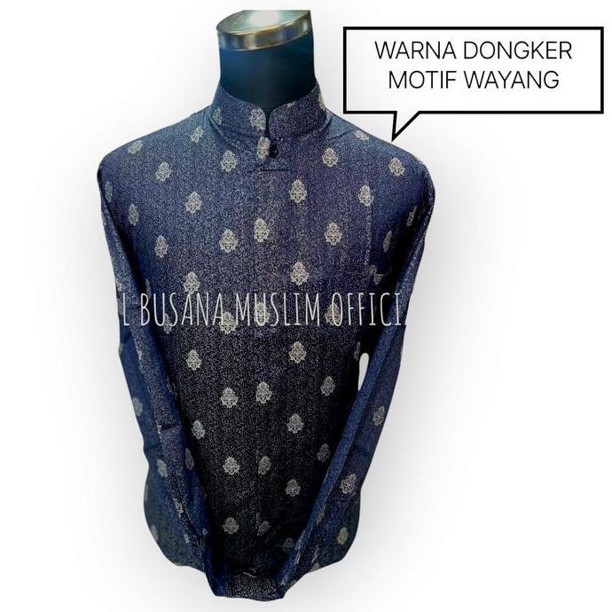 NEW KOKO Warna DONGKER/NAVY DL Busana Muslim,Baju Koko DL, Kemeja Koko Pria DL, Baju Muslim Pria, Ba