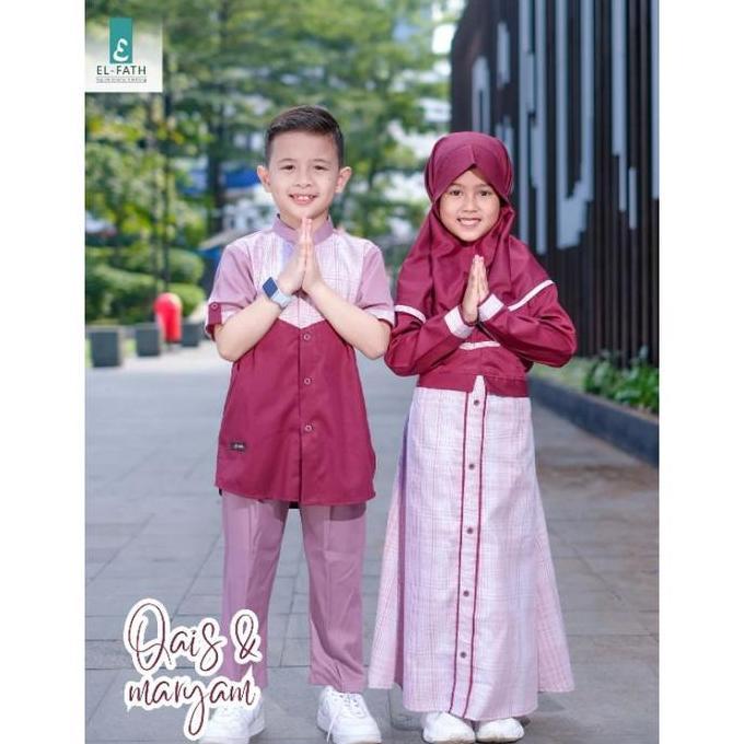 Baju Muslim Koko dan Gamis Couple Anak Laki-Laki dan Perempuan Qais & Maryam Series Orinal By : El-F