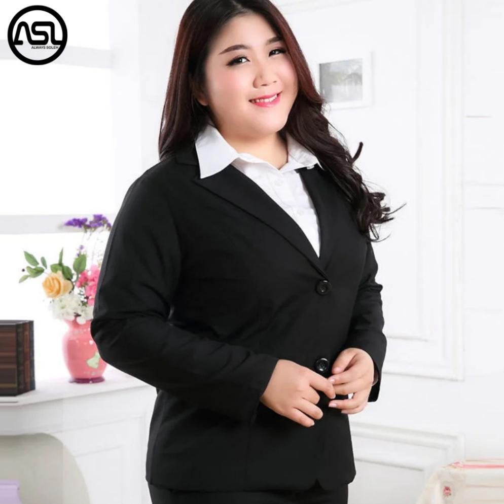 FREE ONGKIR BLAZER HITAM WANITA JUMBO / BLAZER JUMBO WANITA / JAS WANITA FORMAL JUMBO / BLAZER CEWEK