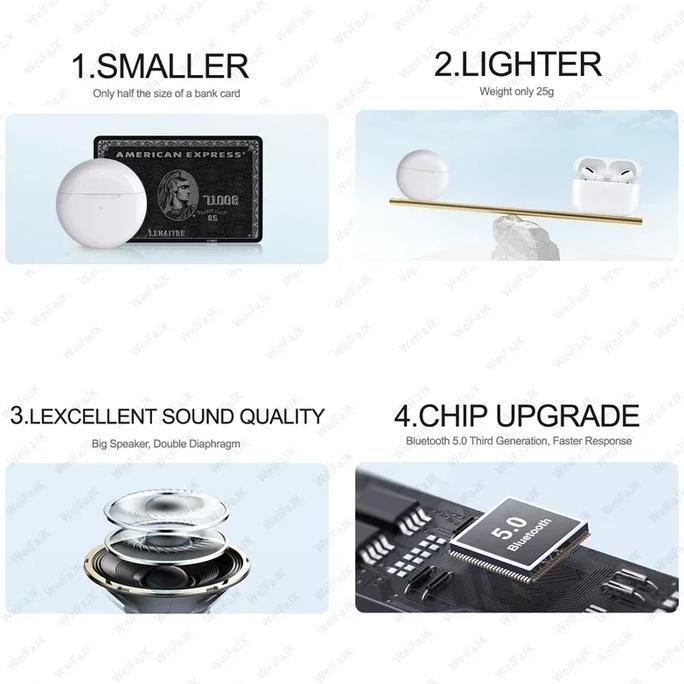 Original Air Pro 6 fone Wireless Bluetooth Earphones In Ear Earbuds Noise Cancelling Pods Headset Fo