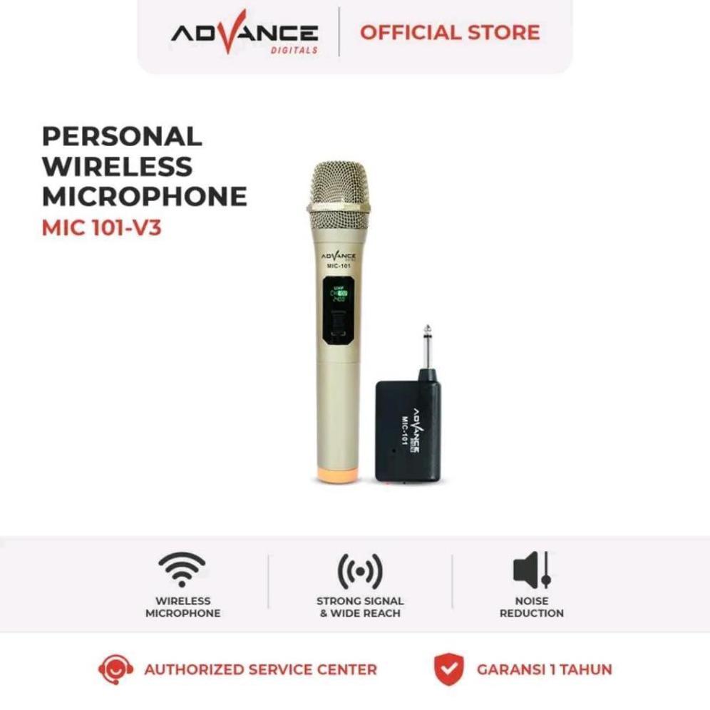 promo terbaru advance microphone wireless proffesional double and single (mic-206/mic-205/mic-101 v3