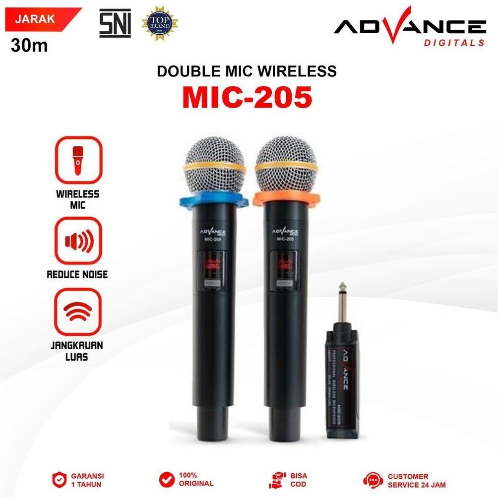 BESTPROMO Advance Microphone Wireless Proffesional Double and Single (MIC-206/MIC-205/MIC-101 V3/MIC