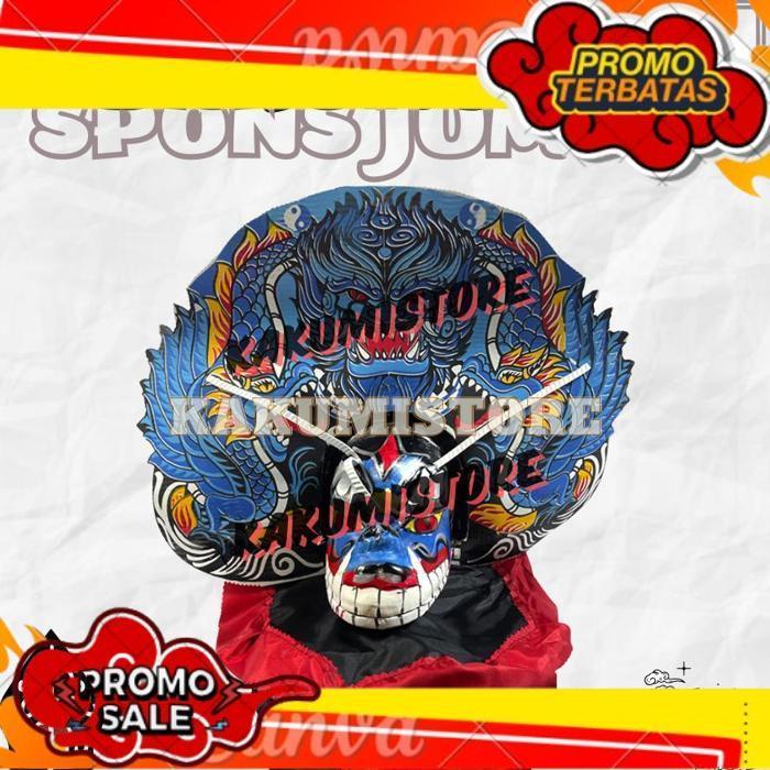 Terbaik Barongan Spons Jumbo Biru Motif Macan Barongan Caplokan Anak Mainan Tradisional Free Kemul