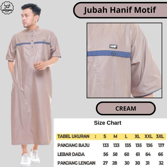 Gamis Jubah Laki Cowok Pria Dewasa Lengan Pendek Motif Merek Hanif Ori