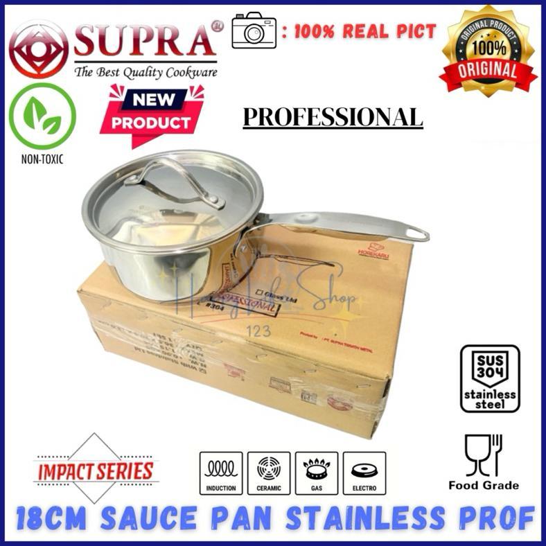 TERBARU SUPRA Deep Fry Pan Stainless Steel Preffesional SUS 304 / Penggorengan Stainless Impact Butt