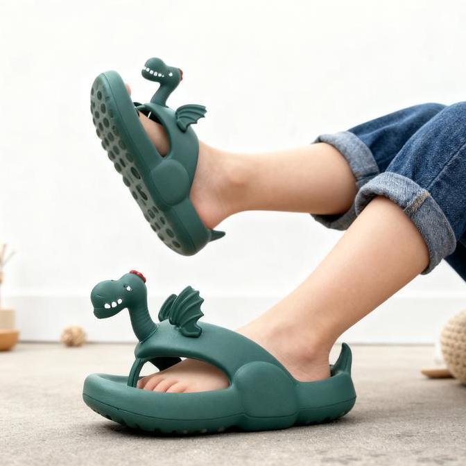 Termurah / Hot Sale Mangga Shop Sandal Dino Jepit Anak Anti Slip Tahan Air Sol Eva Tebal Lembut Ring