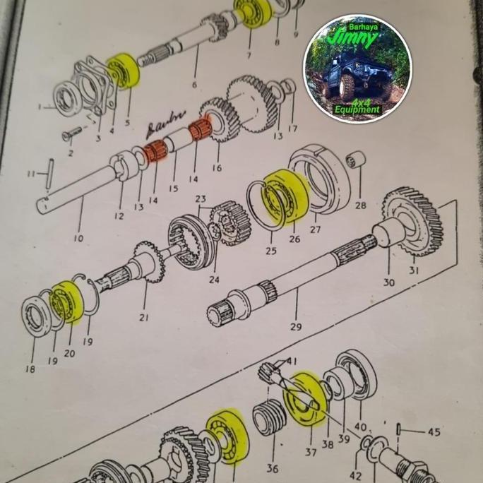 BEARING TRANSFER CASE SET LAHER TC JIMNY JANGKRIK LJ80