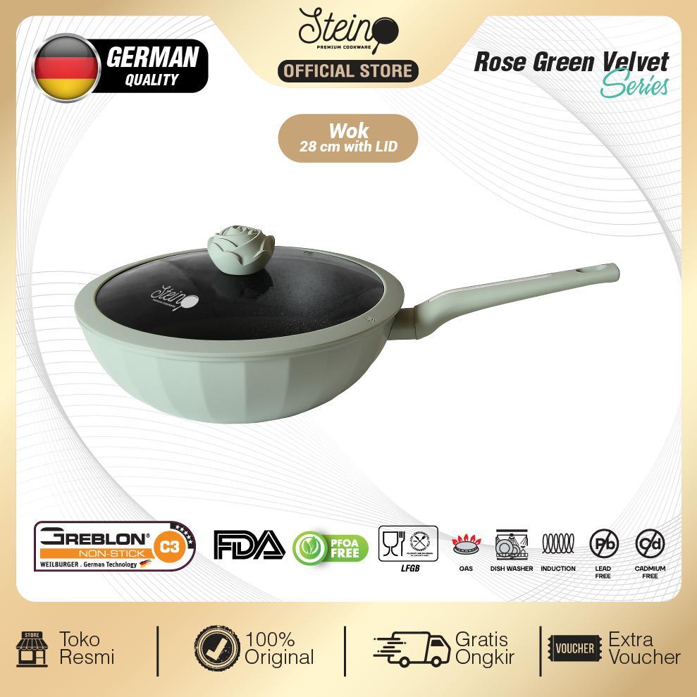 BESTPROMO STEIN Rose Wok 28cm | Anti-Lengket | Granite German Coating Wok 28cm