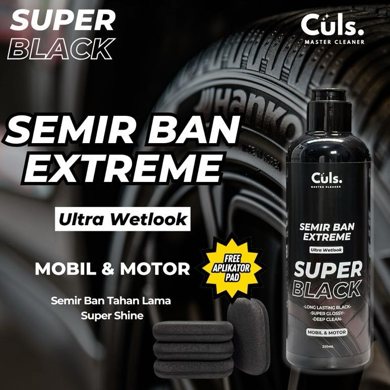 Premium Culs Semir Ban Extreme Super Black Ultra Wetlook Untuk Mobil Dan Motor