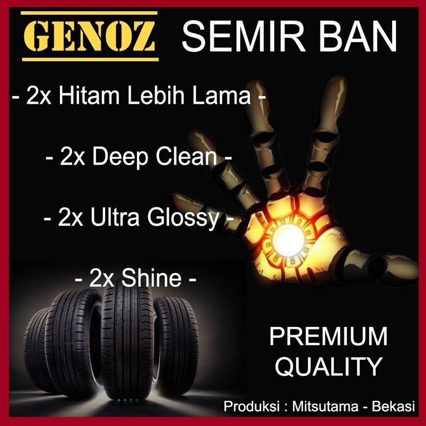 Diskont Semir Ban Genoz 1 Liter + Bonus Kuas / Pengkilap Ban / Penghitam Ban Mobil Motor / Tire Poli