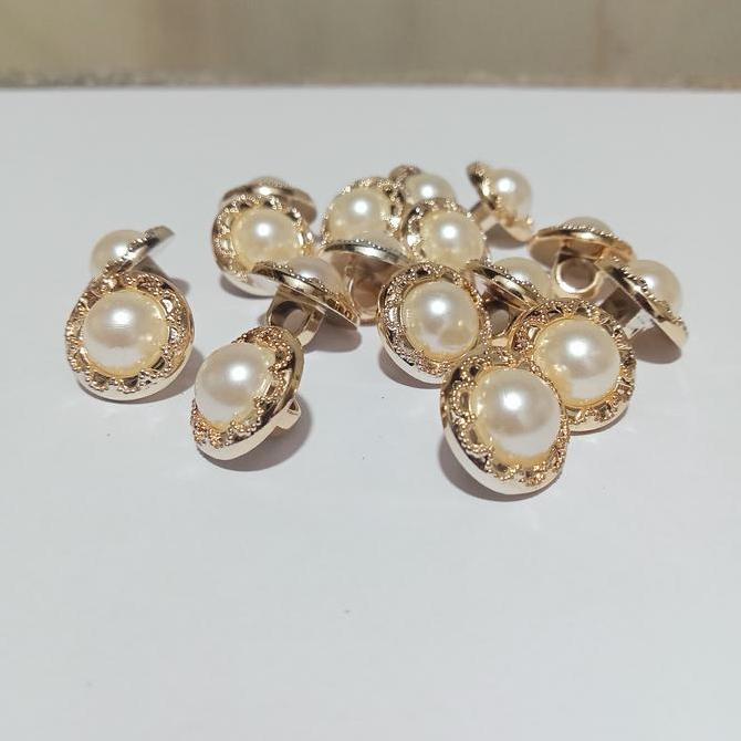 Kancing Jamur Mutiara/ Kancing Gamis/Tunik Motif Bunga Original