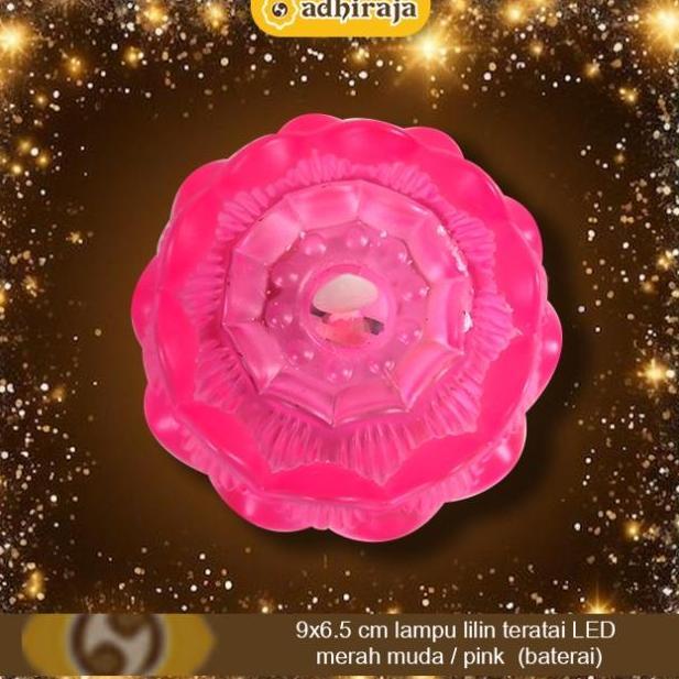 Lampu lilin Altar Puja Sembahyang teratai LED merah