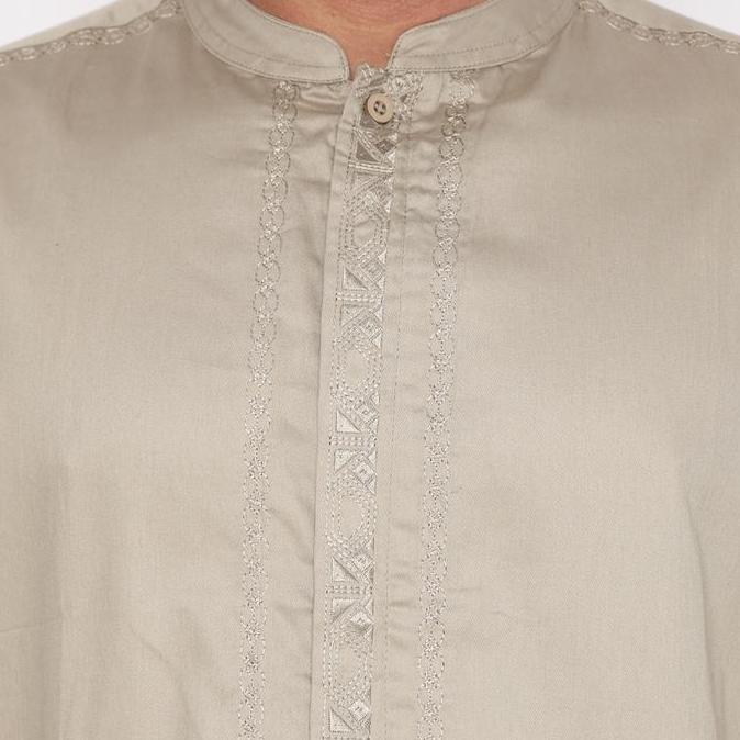 FICHINO Kemeja Koko Pria Lengan Panjang Muello Coklat Muda - 8596