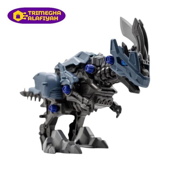 Mainan DIY Rakit Robot Dinosaurus Tempur Elektrik