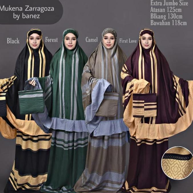 MUKENA ZARRAGOZA/RUKUH/PRAYER SET/TELEKUNG/PREMIUM/JUMBO/MODEREN/BATIK