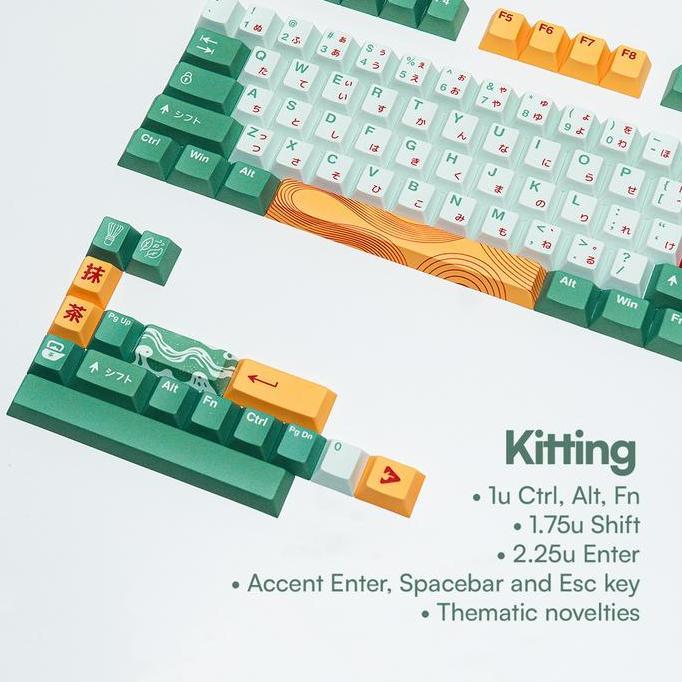 Mainajaa- Ppbt Matcha Pbt Dye Sub Keycaps By Press Play