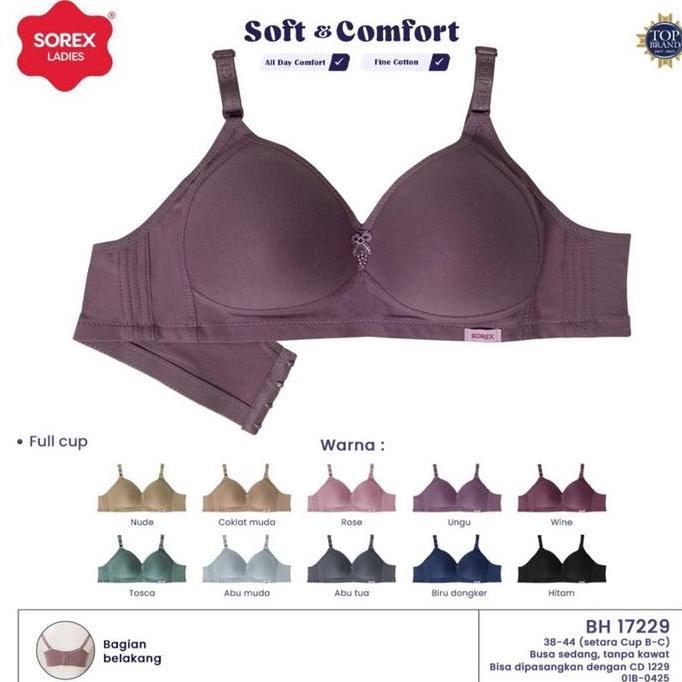 Yuksist- Paket Bra Sorex Big Cup  - Bra Busa Tanpa Kawat Setara Cup C-D Kait 4 Soft & Comfort - Bh 1