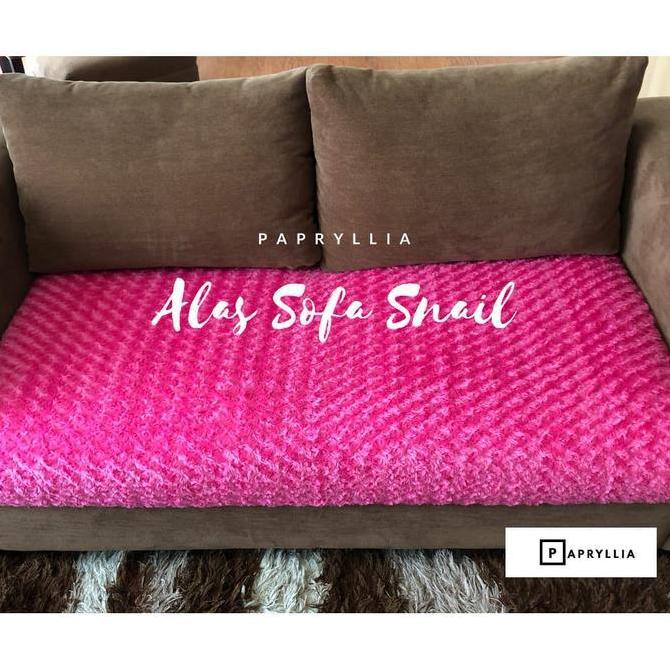 Krucils - Alas Sofa Bulu Snail Ukuran 200X150Cm ( Pink Fanta )