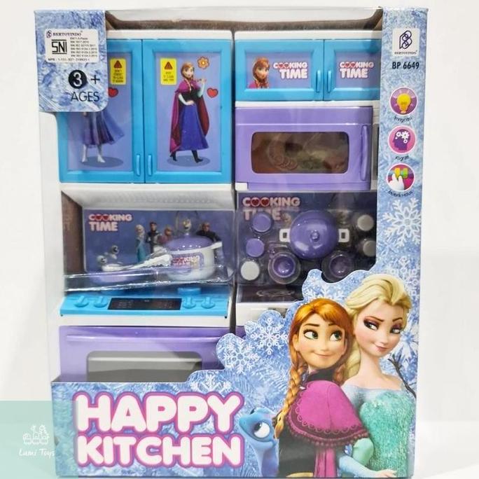 Mainan Anak Perempuan Masak Masakkan Alat Dapur Happy Kitchen Set Frozen Elsa Anna BP6649