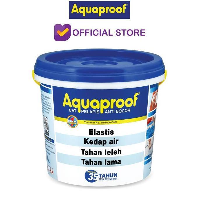 PELAPIS ANTI BOCOR AQUAPROOF WATERPROOFING / CAT GENTENG UKURAN 4KG terlaris
