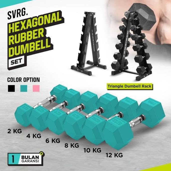 Whynottt- Svrg Hexagonal Dumbbell - Hexa Rubber Dumbbell - Hexa Dumbbell - Rubber Dumbbell Barbell