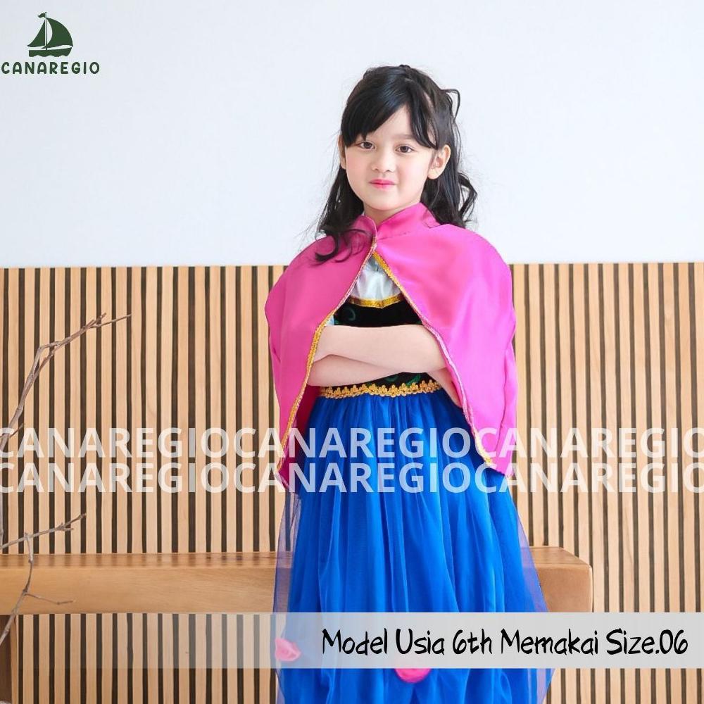 Anna Frozen Disney Anna Kostum Anak Saten Bludru