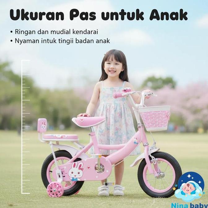 Lansungkirim- Usia 1~7 Thn12/16/18 InciGratis Roda BantuNina Baby Mall Sepeda Anak Sepeda Anak Perem