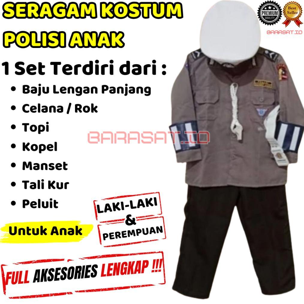 Baju Lengkap Perayaan Fashion Show Polisi Anak Pilot Sekolah Tk Sd Paud Full Aksesories  Cewek Cowok
