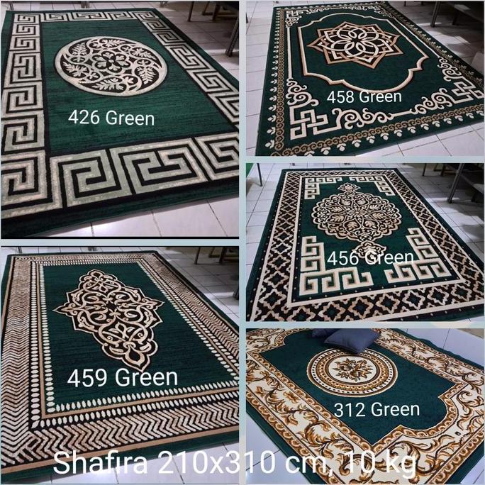 Karpet Permadani Moderno Momento Besar Jumbo 210X310 Cm Hijau Green