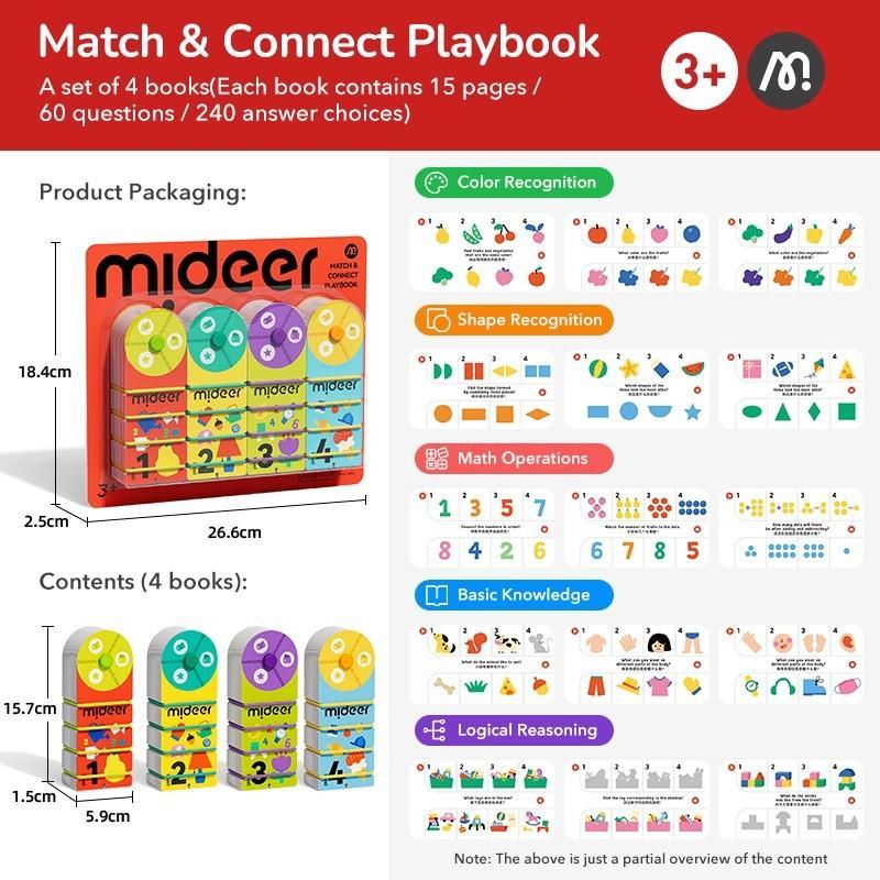 Mideer Match And Connect Playbook Mainan Edukasi Early Education Toys Anak Laki Laki Perempuan 3 Tah