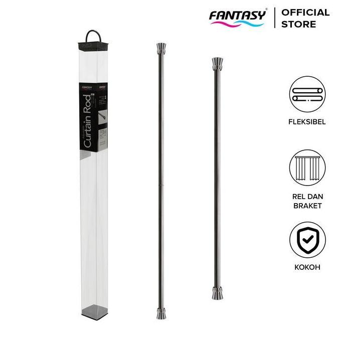 Fantasy Curtain Rod Batang Rel Gorden Jendela 60-250 Cm Bahan Besi Adjustable Minimalis Fleksibel