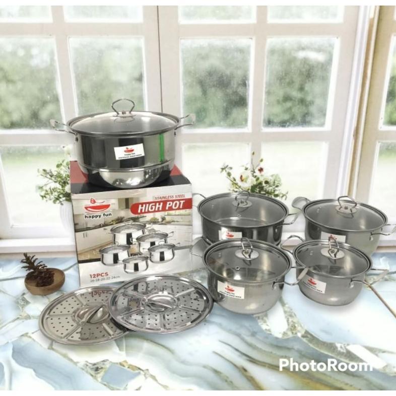 DISKON HIGH POT/ PANCI SET 5PCS + STEAMER
