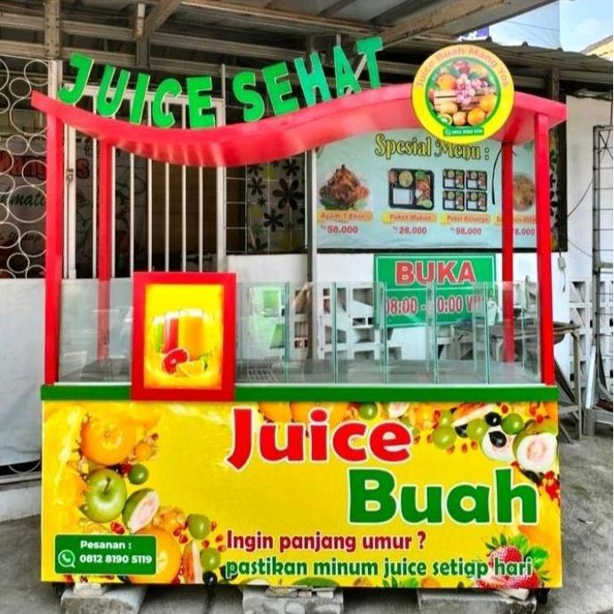 Terlaris Gerobak Juz Buah / Booth Es Buah Pameran Portable