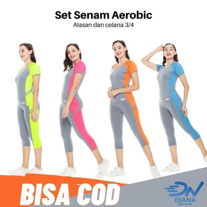 Lansungkirim- Baju Senam Wanita | Pakaian Senam Wanita Jumbo | Baju Aerobik Wanita Bigsize | Setelan
