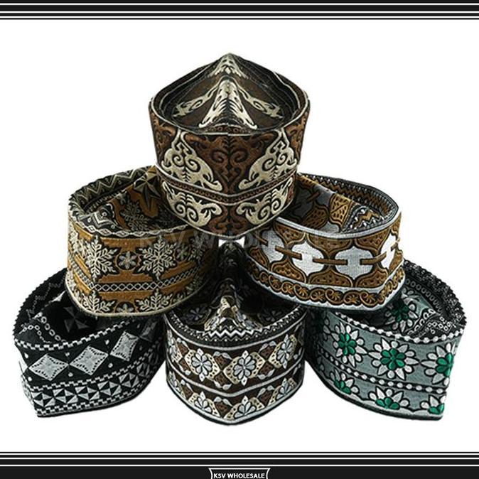 GROSIR (10 Pcs) Peci Oman Bangladesh Paket Usaha Kopiah Sholat Banglades Santri Pria Pesantren Tembo