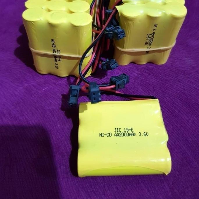 Lansungkirim- Baterai Lipo Ni-Cd Nicd 3.6V 3,6V 1200Mah Soket Hitam Battery Rc Ujie