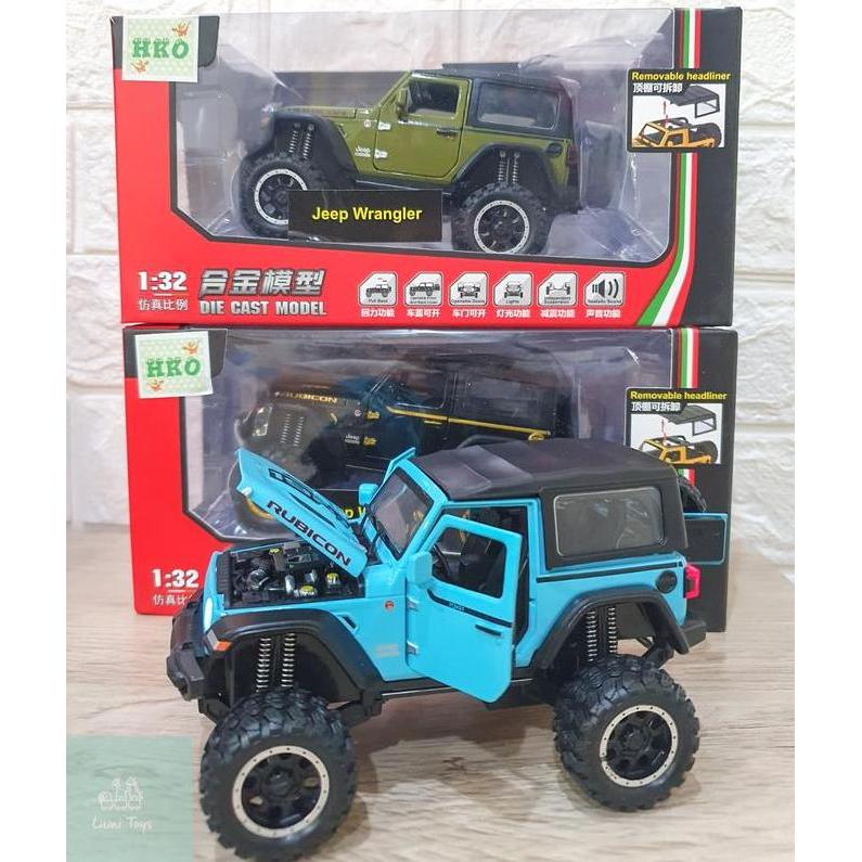 Diecast Mobil Jeep Wrangler Rubicon Pullback Lampu Suara 1:32 CZ09