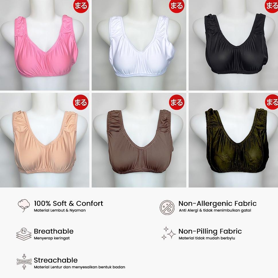 3pcs, 6pcs, 12pcs Miniset Dewasa, Miniset Busa Jumbo Katun Lusinan Miniset Katun Murah Bra Kain