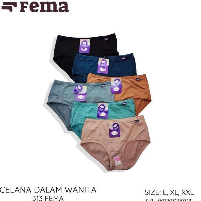 12pcs CD Fema 313 Celana Dalam Wanita Katun Dewasa Pendek Remaja Nyaman  Lembut Boxer Motif Fit Soft