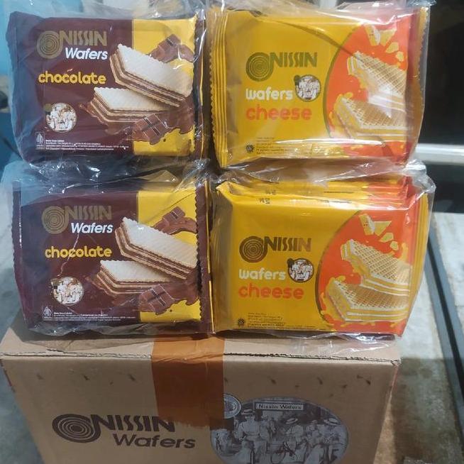 Wafers Nissin 1 Dus Varian Rasa Keju Dan Cokelat Wafers Cokelat Keju Kemasan Cemilan Jajanan Chocola
