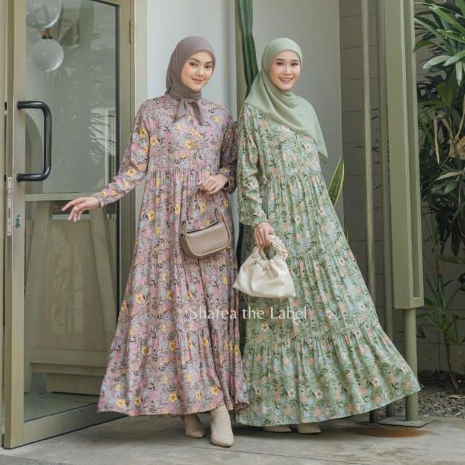 GAMIS DEWASA QIANA MOTIF BUNGA - GAMIS MUSLIMAH MOTIF BUNGA