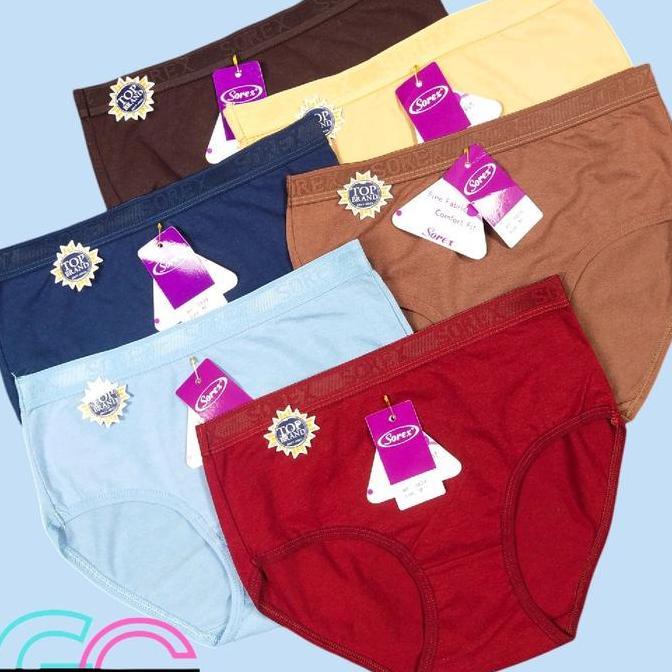 CELANA DALAM SOREX WANITA 0839/CD WANITA DEWASA/CELANA DALAM SATUAN CD Hitam Pendek