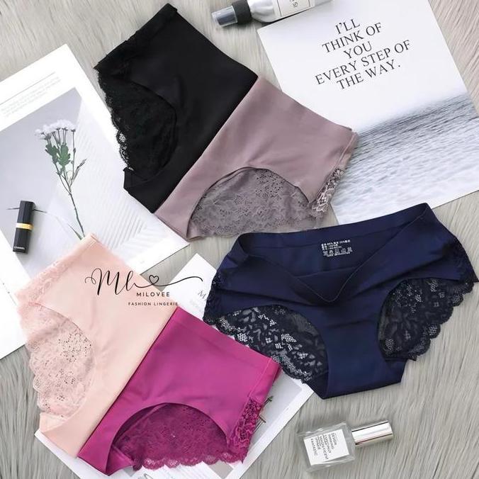 MILOVEE 836 CD - UnderWear Bikini Thong Wanita Dewasa Satin Celana Dalam Wanita Seamless