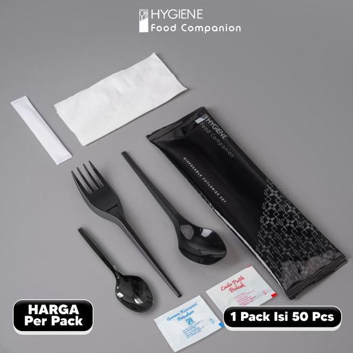 Foodcity- Set Sendok Garpu Plastik Premium / Sendok Set Hygiene Premium Lengkap