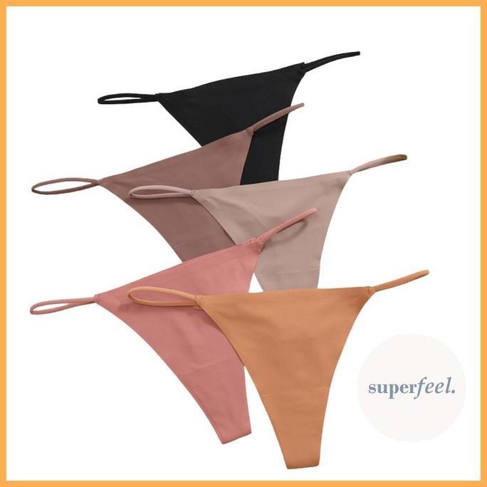 SFL CD THONG Y SEAMLESS WANITA KOLOR SEKSI PEREMPUAN BAHAN LEMBUT TALI SAMPING CELANA DALAM LINGERIE