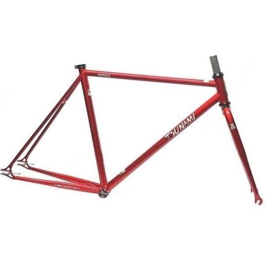 Tsunami Frameset SNM4130 Chromo Fixie Silver Outdoor Bahan Khusus Ukuran M Bonus Fork & Seatclamp Gr