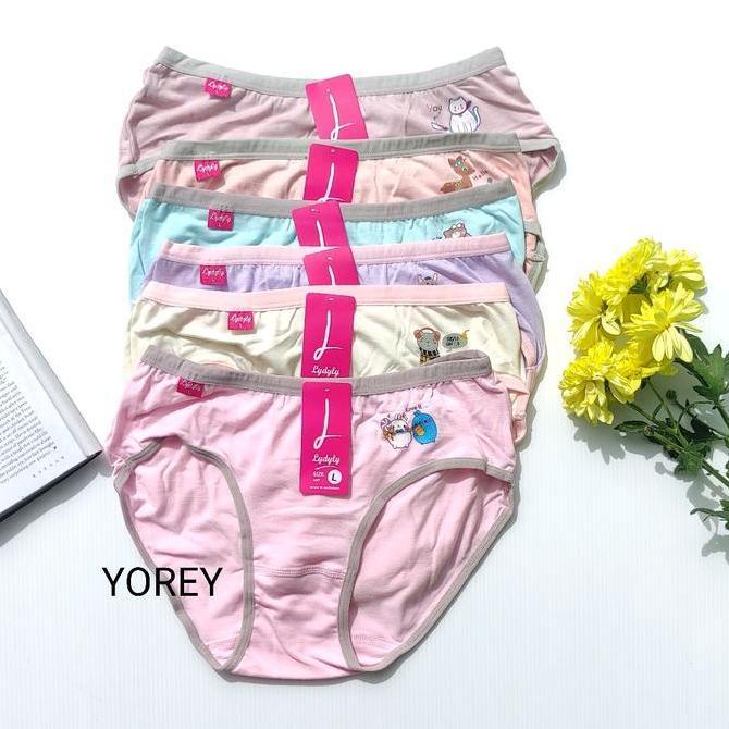 3 PCS Celana Dalam Remaja Lydyly L154 Cd Lydyly CD Lidily Wanita Katun Dewasa Motif