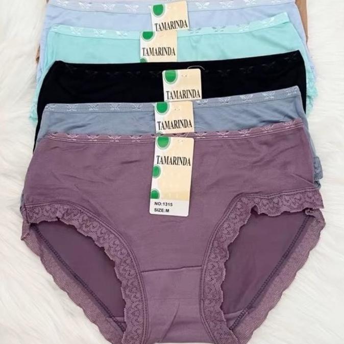 Promo ( Isi 3 / 6 Pcs ) Cd Tamarinda/Teli/Faylin / Celana Dalam Wanita Dewasa Motif Polos Renda Nyam
