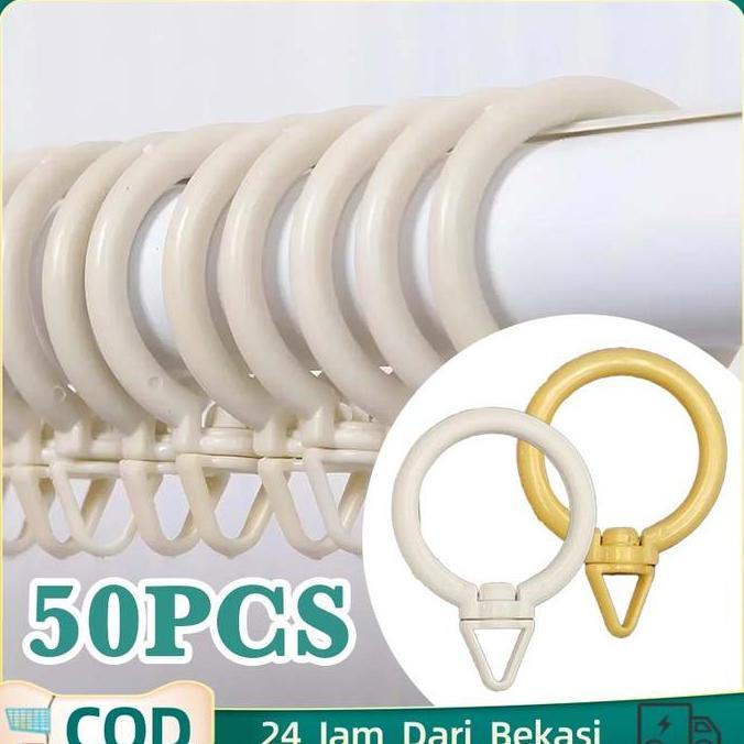 * 50PCS/SET GORDEN RING HORDENG RING GANTUNGAN GORDEN JENDELA RING BULAT HORDENG ''